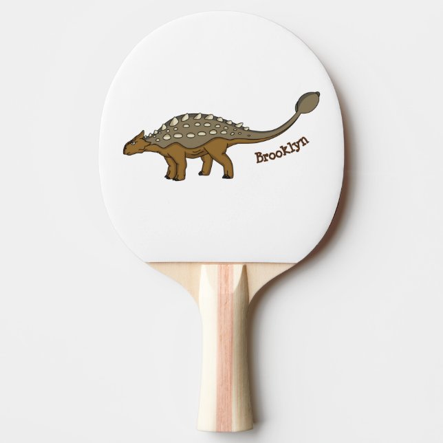 Ankylosaurus armoured dinosaur illustration ping pong paddle (Front)