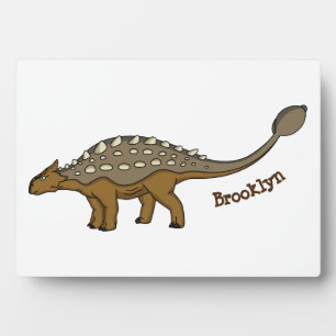Ankylosaurus armoured dinosaur illustration plaque