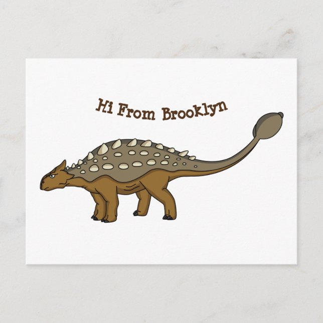 Ankylosaurus armoured dinosaur illustration postcard (Front)