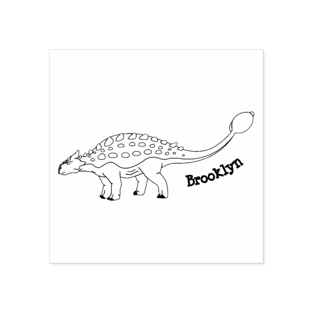 Ankylosaurus armoured dinosaur illustration rubber stamp (Imprint)