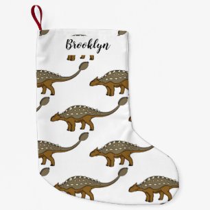 Ankylosaurus armoured dinosaur illustration  small christmas stocking