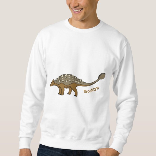 Ankylosaurus armoured dinosaur illustration sweatshirt (Front)