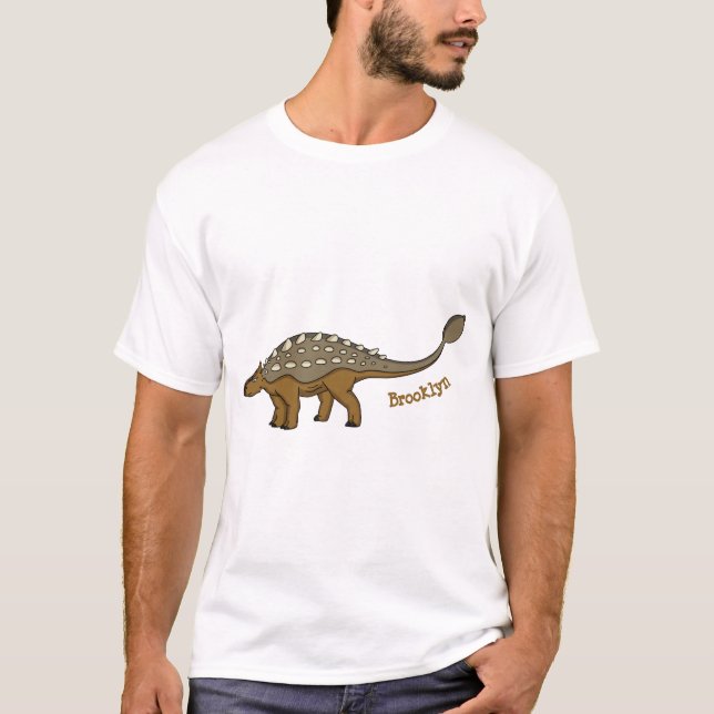 Ankylosaurus armoured dinosaur illustration T-Shirt (Front)