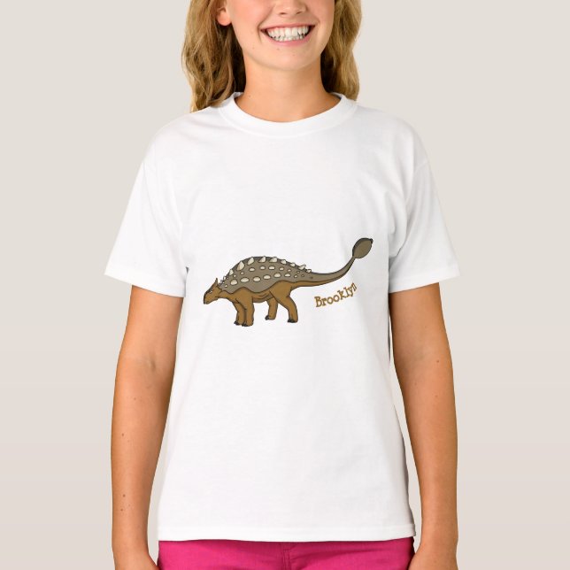 Ankylosaurus armoured dinosaur illustration T-Shirt (Front)
