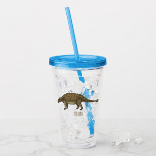 Ankylosaurus cartoon illustration  acrylic tumbler