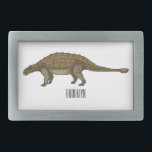 Ankylosaurus cartoon illustration  belt buckle<br><div class="desc">Ankylosaurus cartoon illustration</div>