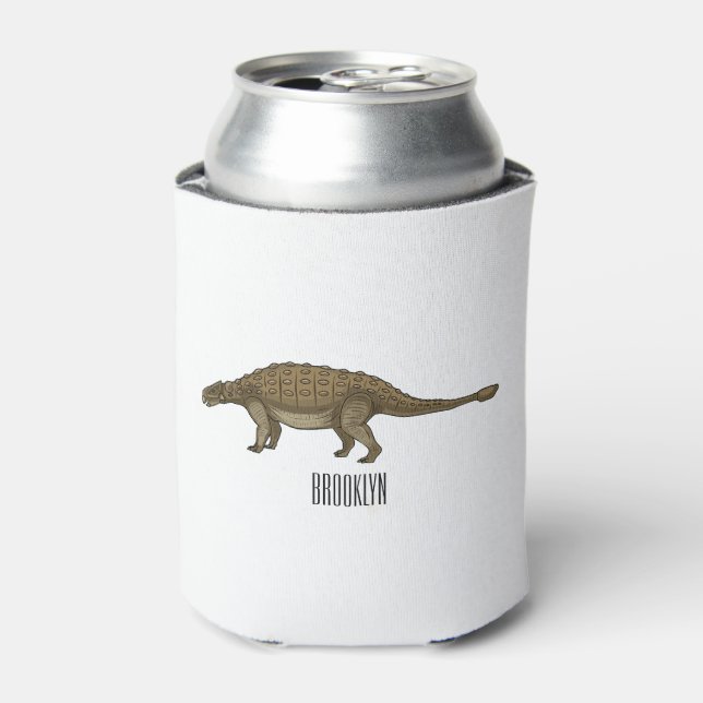 Ankylosaurus cartoon illustration  can cooler (Can Front)