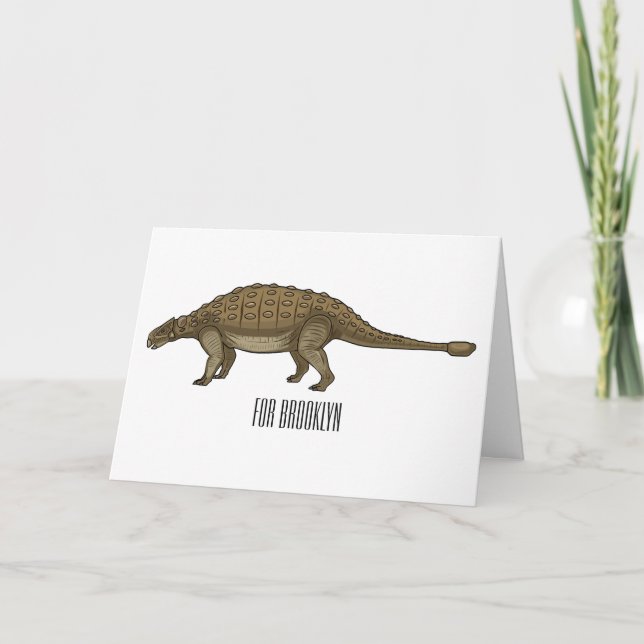 Ankylosaurus cartoon illustration  card (Front)