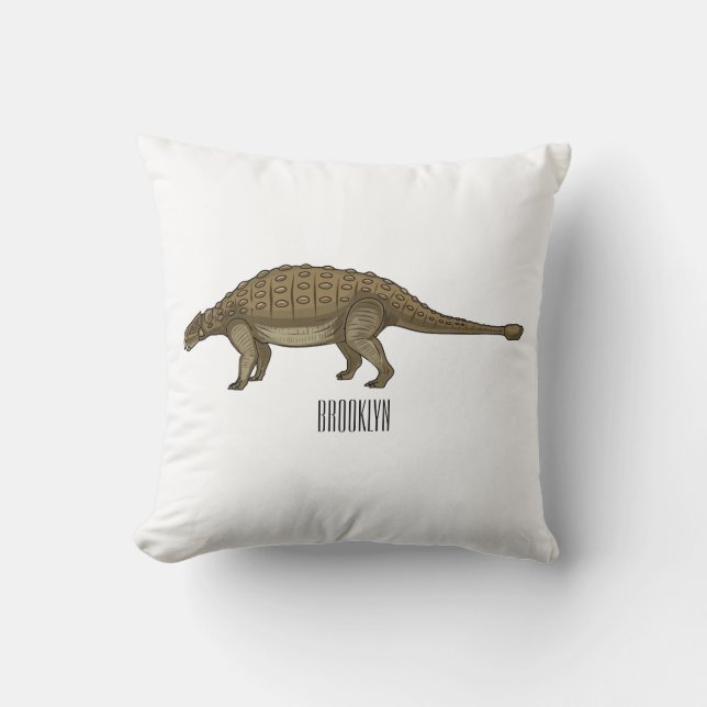 Ankylosaurus cartoon illustration  cushion (Front)