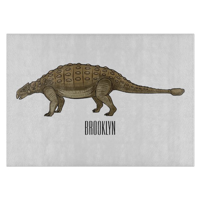 Ankylosaurus cartoon illustration  cutting board (Front)