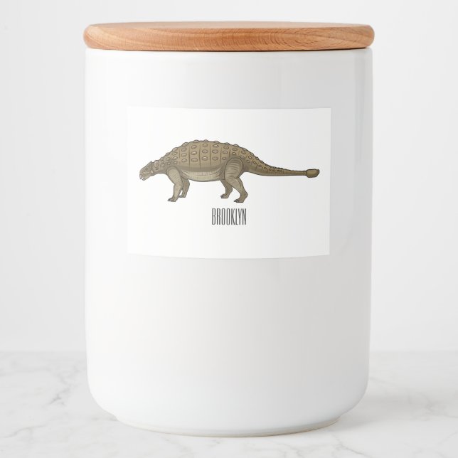 Ankylosaurus cartoon illustration  food label (Front)