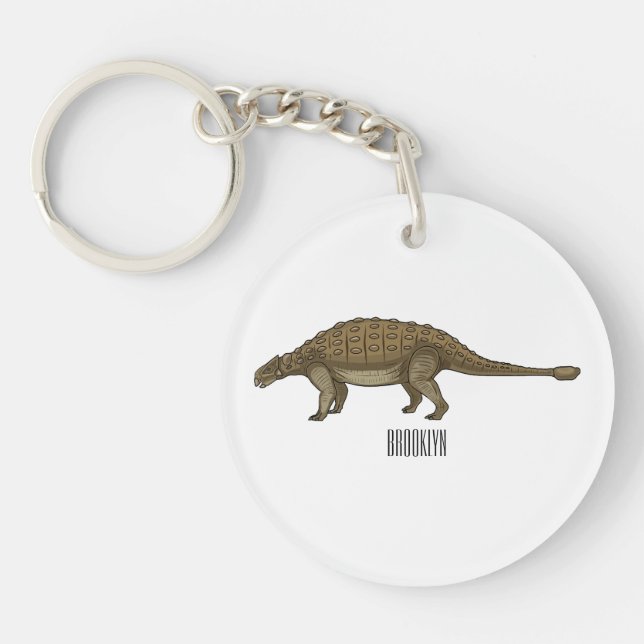 Ankylosaurus cartoon illustration  key ring (Front)