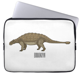 Ankylosaurus cartoon illustration  laptop sleeve