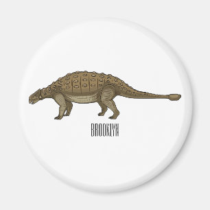 Ankylosaurus cartoon illustration  magnet