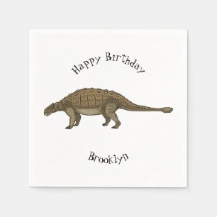 Ankylosaurus cartoon illustration napkin