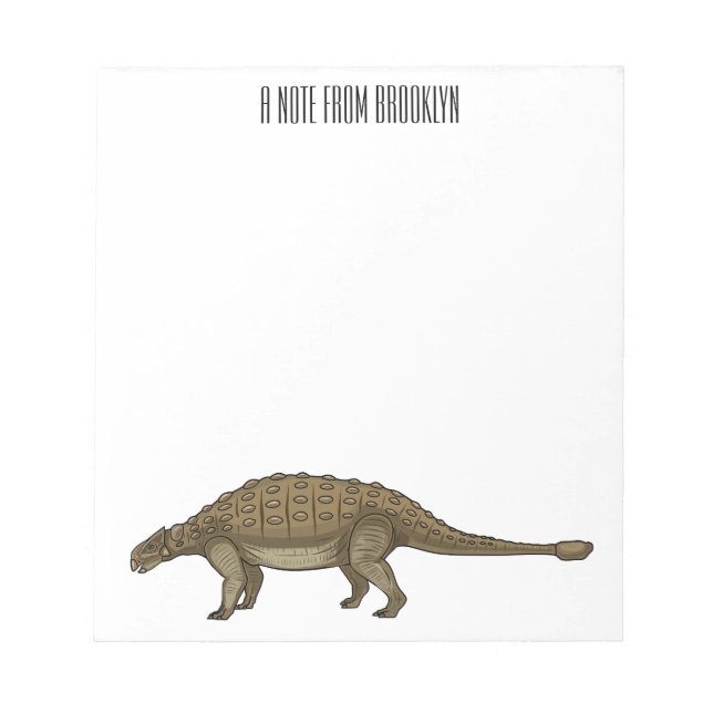 Ankylosaurus cartoon illustration  notepad (Front)