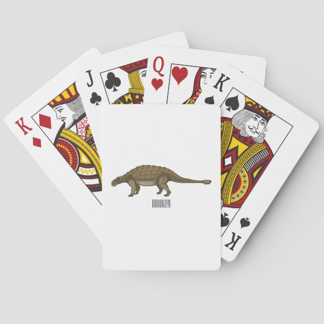 Ankylosaurus cartoon illustration  playing cards (Back)