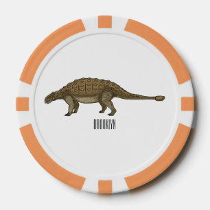 Ankylosaurus cartoon illustration poker chips