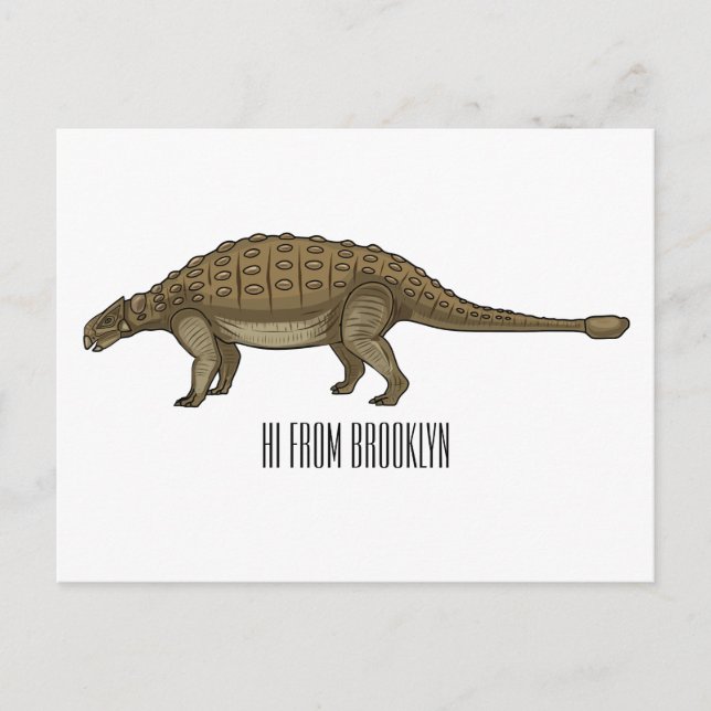 Ankylosaurus cartoon illustration  postcard (Front)