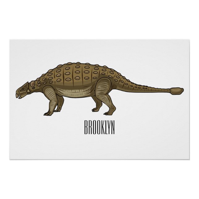 Ankylosaurus cartoon illustration  poster (Front)