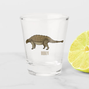 Ankylosaurus cartoon illustration  shot glass