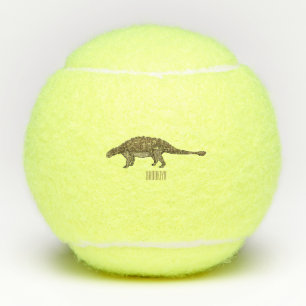 Ankylosaurus cartoon illustration tennis balls