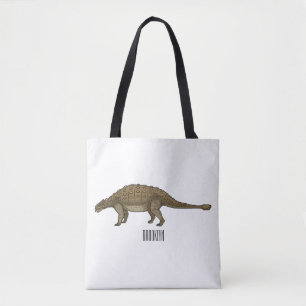 Ankylosaurus cartoon illustration tote bag