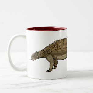 Ankylosaurus cartoon illustration Two-Tone coffee mug