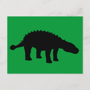 Ankylosaurus Dino Dinosaur Silhouette Postcard