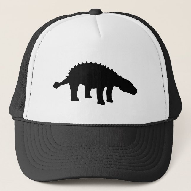 Ankylosaurus Dino Dinosaur Silhouette Trucker Hat (Front)