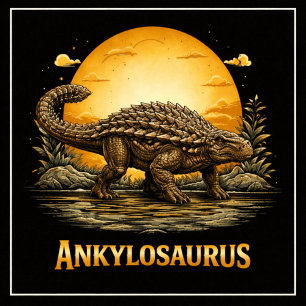 Ankylosaurus Dinosaur Prehistoric Moon Tri-Blend Shirt