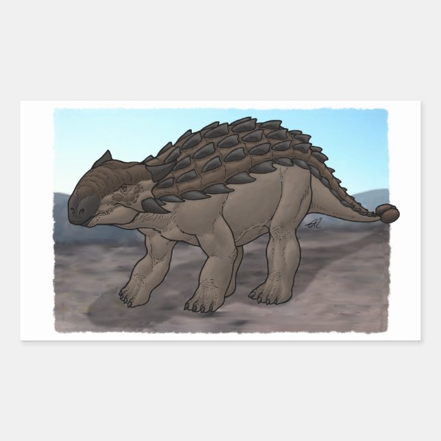 Ankylosaurus Rectangular Sticker (Front)