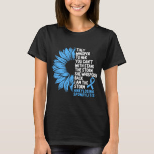 Ankylosing Spondylitis Awareness Blue Ribbon Storm T-Shirt