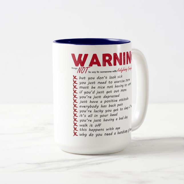 Ankylosing Spondylitis Awareness Large Coffee Cup (Front Right)