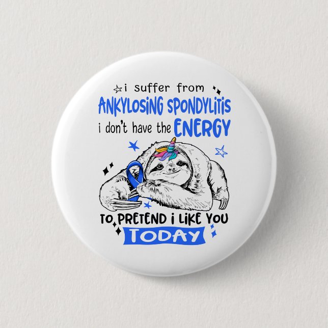 Ankylosing Spondylitis Awareness Month Ribbon Gift 6 Cm Round Badge (Front)
