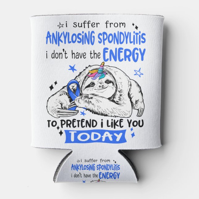 Ankylosing Spondylitis Awareness Month Ribbon Gift Can Cooler (Front)
