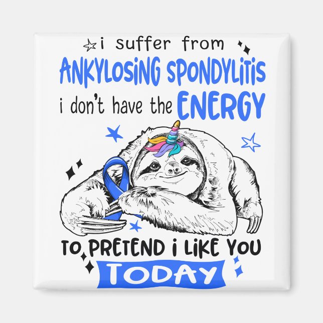 Ankylosing Spondylitis Awareness Month Ribbon Gift Magnet (Front)