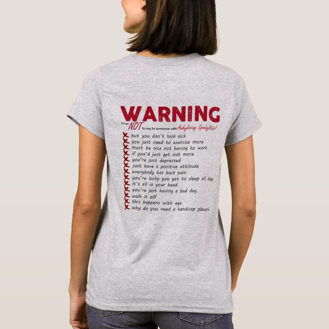 Ankylosing Spondylitis Awareness T-Shirt Ribbon (Back)