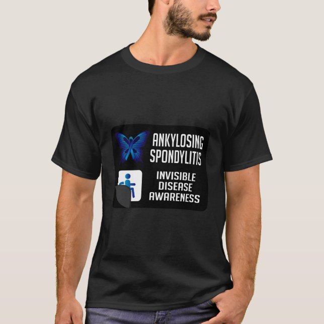 Ankylosing Spondylitis Butterfly Arthritis Warrior T-Shirt (Front)