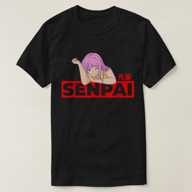 Anmie Aesthetic Senpai Waifu  T-Shirt (Design Front)