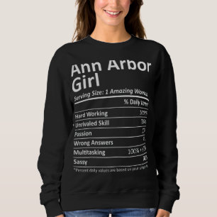 Ann Arbor Girl Mi Michigan City Home Roots Usa Sweatshirt