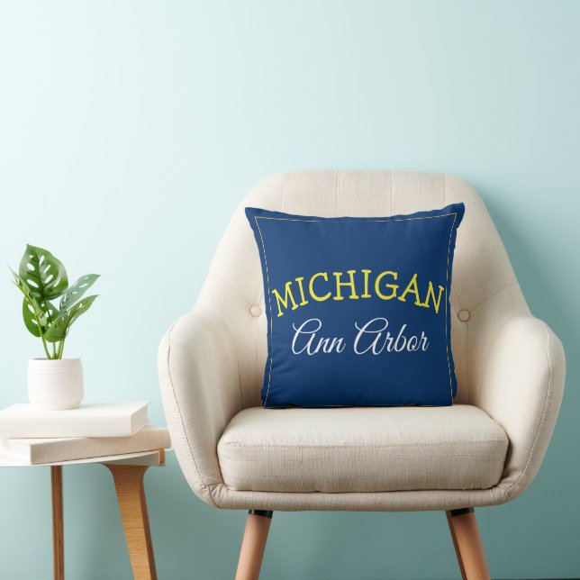 Ann Arbor Michigan Blue and Maize Cushion (Chair)