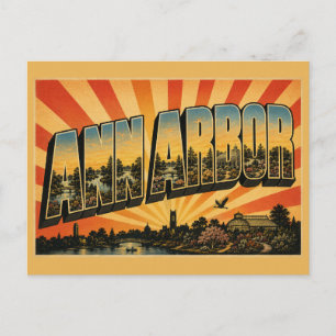 Ann Arbor Michigan Huron River Arboretum Art Postcard
