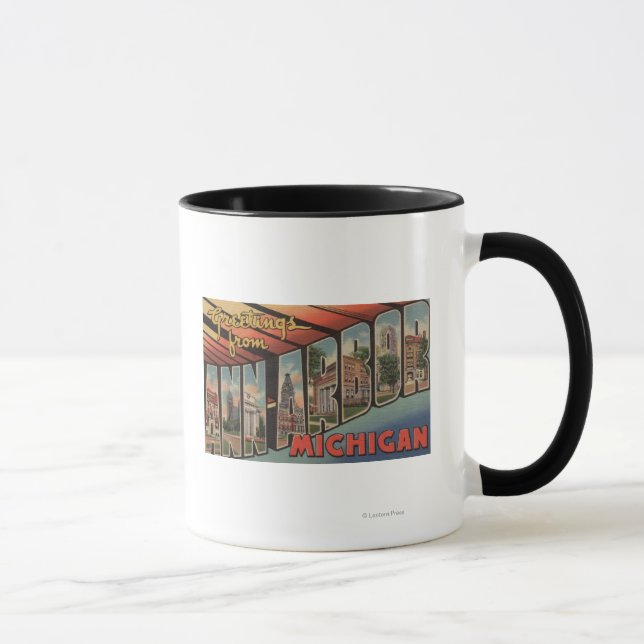Ann Arbor, Michigan - Large Letter Scenes Mug (Right)