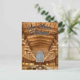 Ann Arbor, Michigan Quad Library Postcard 