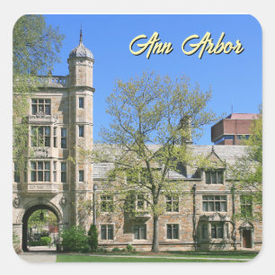 Ann Arbor Michigan Sticker- Square Quad  Sticker
