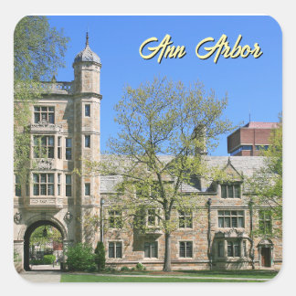 Ann Arbor Michigan Sticker- Square Quad  Sticker