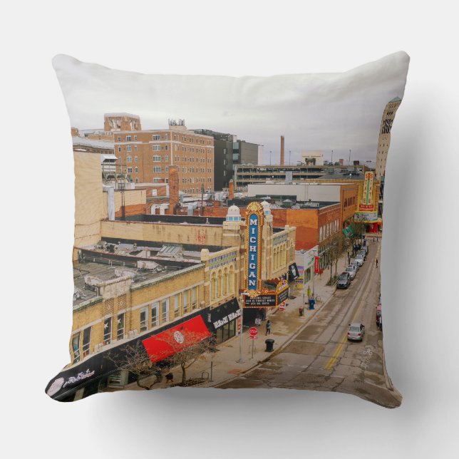 Ann Arbor, Michigan Throw Pillow (Front)