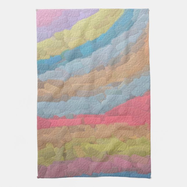 Ann Arbor Pastel Chalk Art Tea Towel (Vertical)