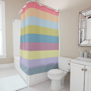 Ann Arbor Pastel Chalk Stripes Shower Curtain